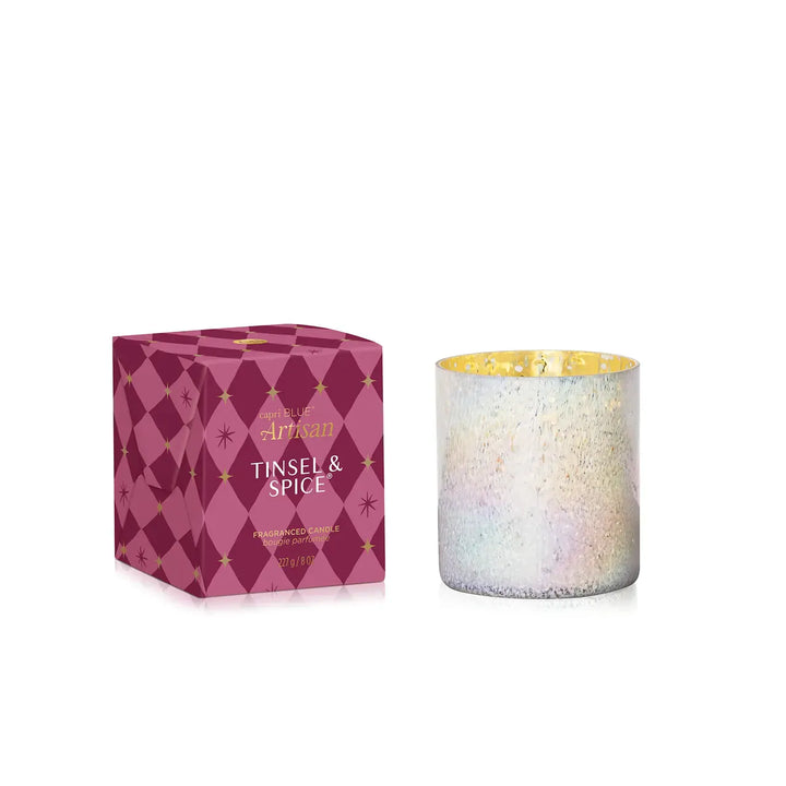 Capri Blue Candles Tinsel &amp; Spice Winter Bazaar Boxed Candle