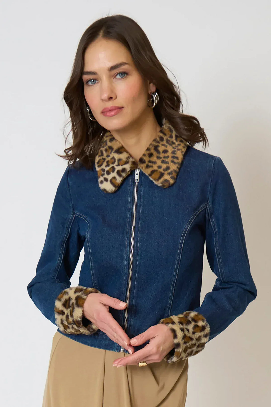 Central Park West NY Jacket Dark Denim / XS Gia Denim And Fur Jacket