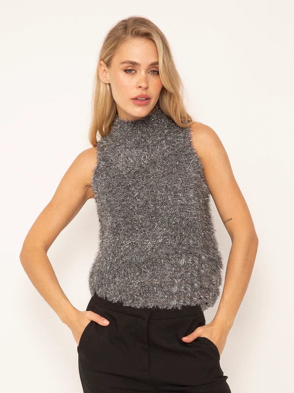 Central Park West NY Tank Gray / S Quinn Lurex Turtleneck