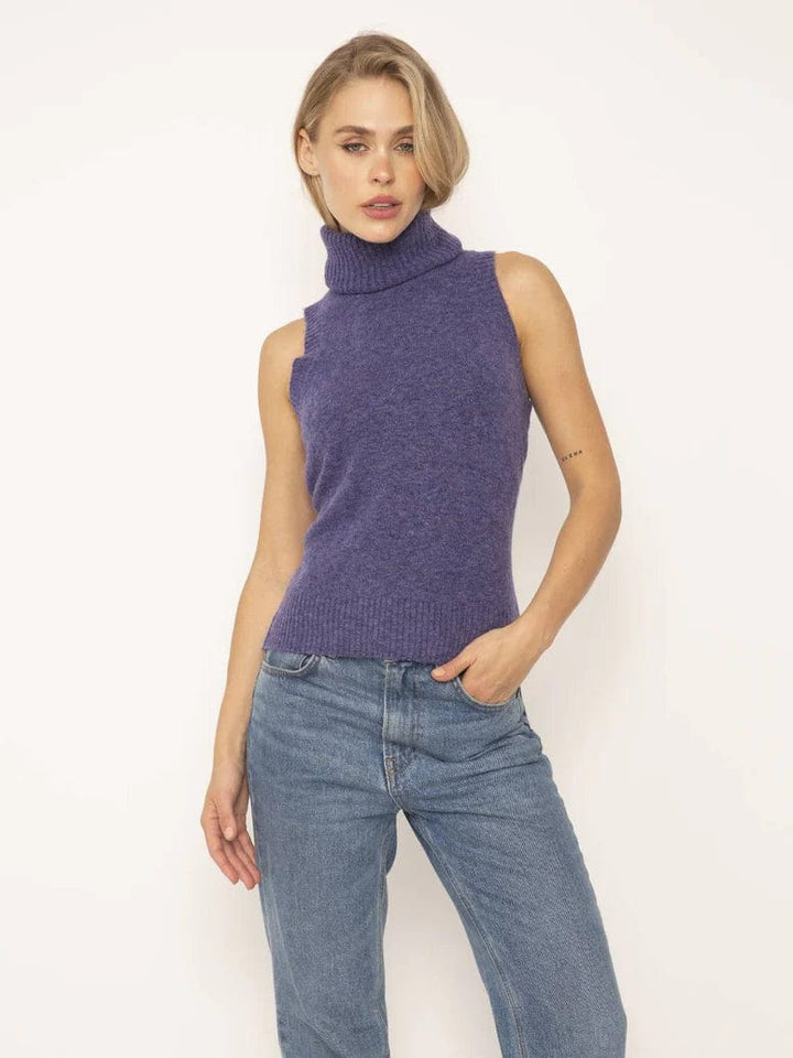 Central Park West NY Tank Purple / XS Lilia Sleeveless Turtleneck