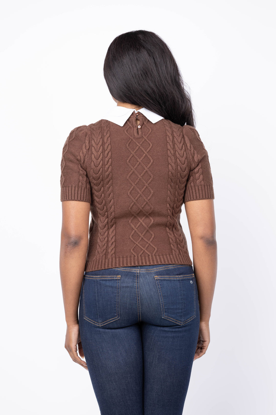 Central Park West NY Top Astrid Twofer Poof Sleeve Polo