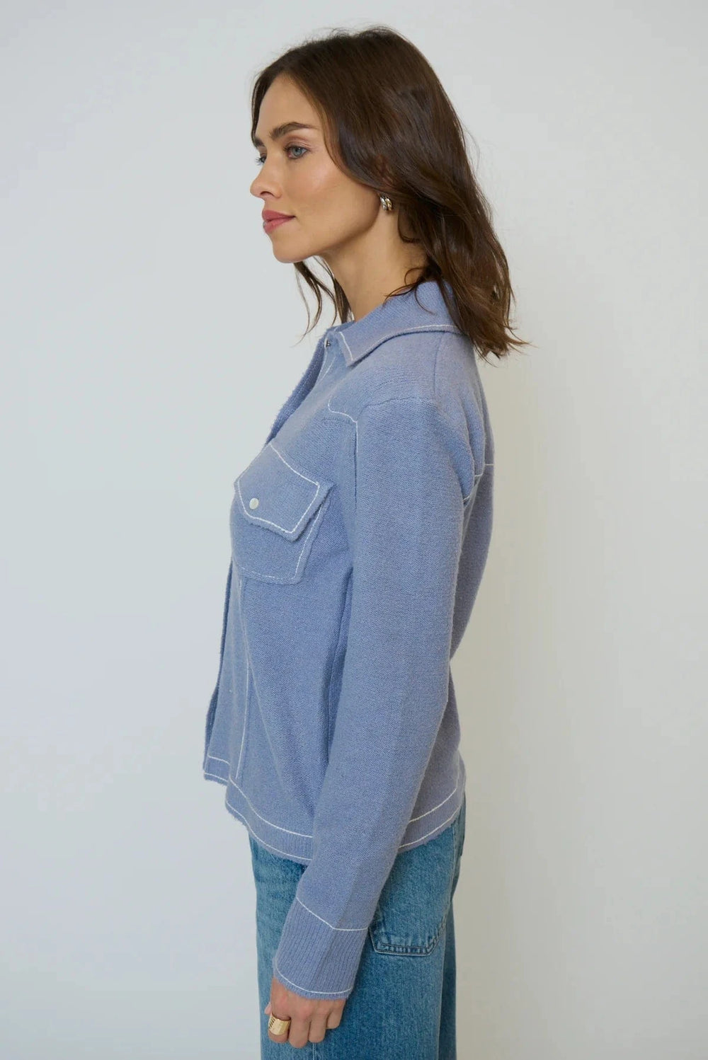 Central Park West NY Top Dash Western Sweater Button Up