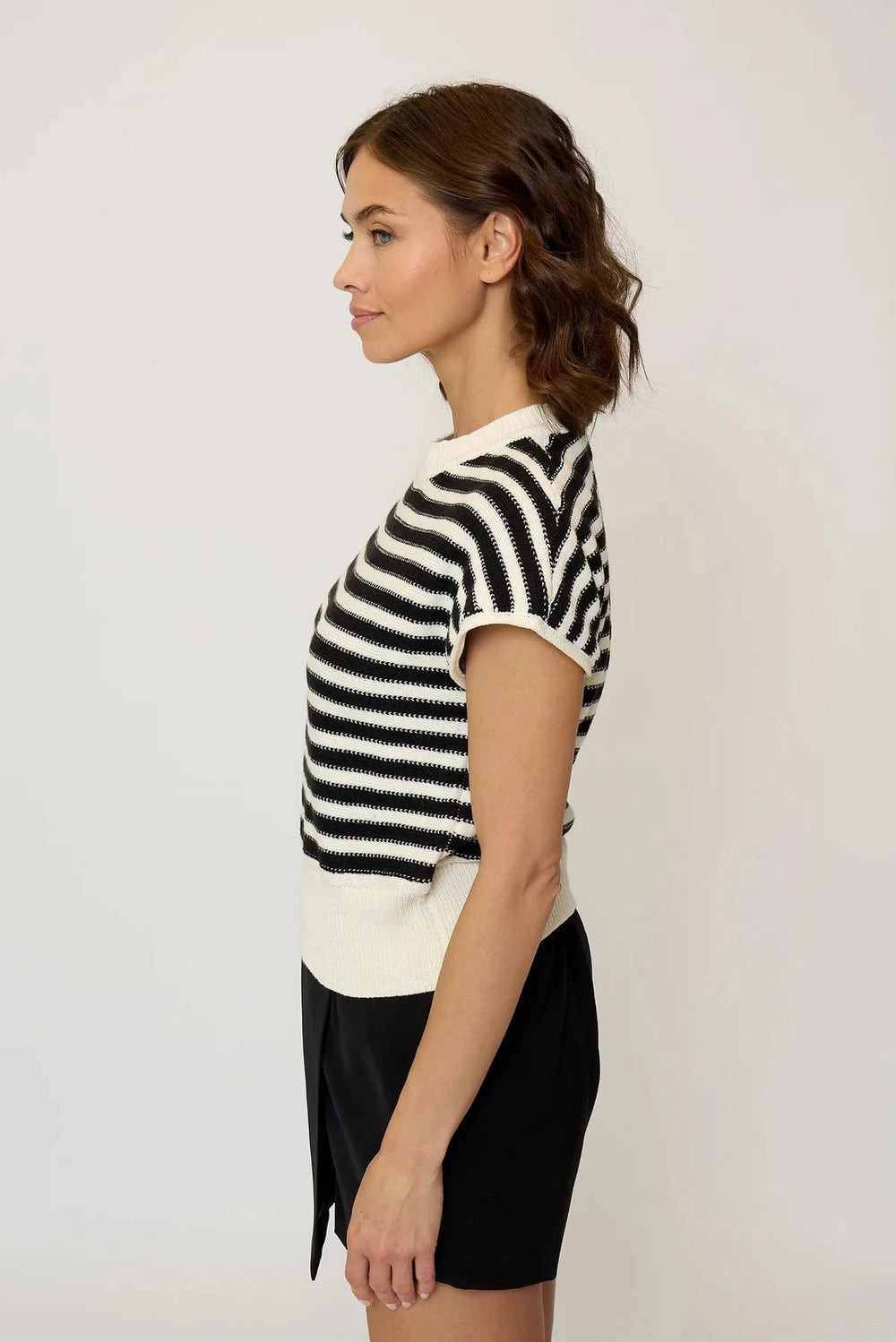 Central Park West NY Top Olive Striped Top