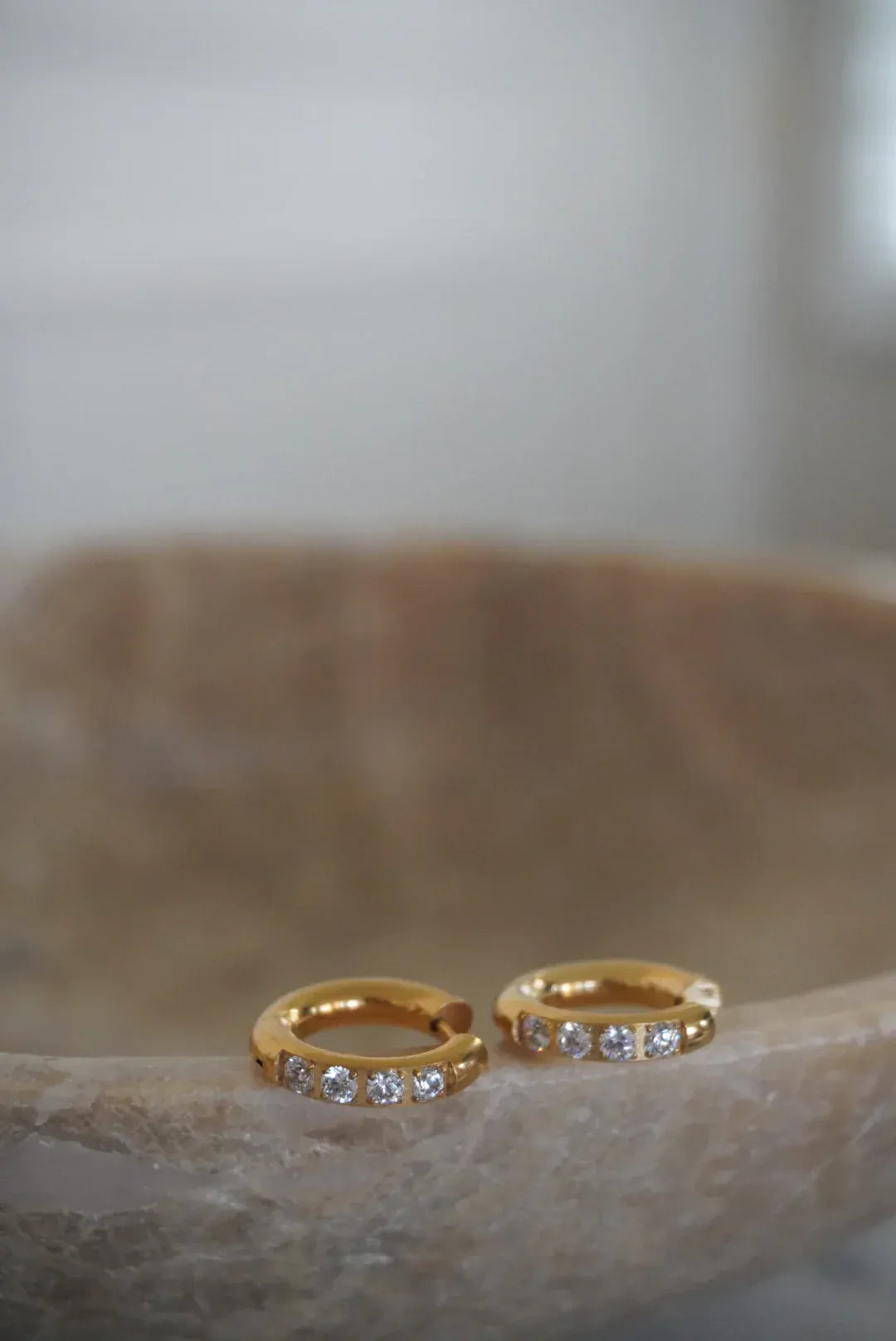 ChanSutt Pearls Earrings Bling Huggies