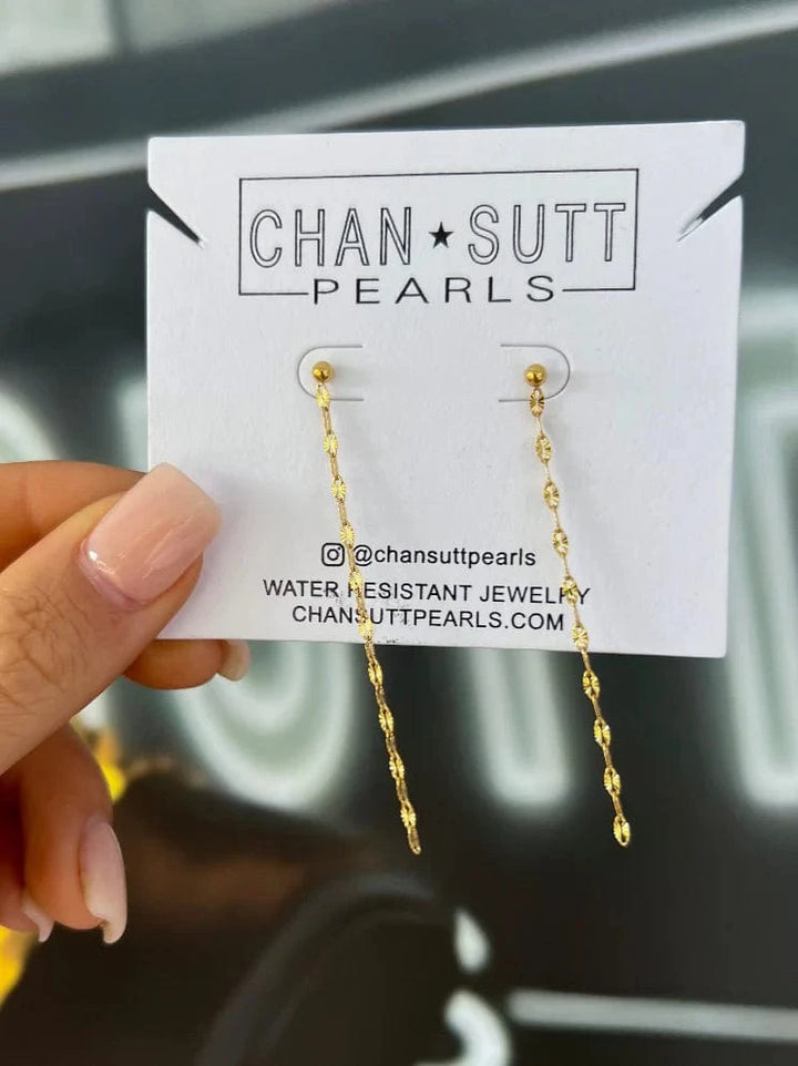 ChanSuttPearls Earrings Dainty Chain Earrings