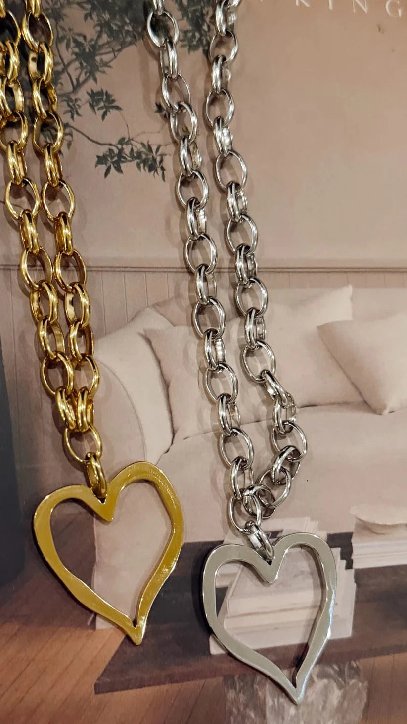 ChanSuttPearls Necklace Large Open Heart Necklace