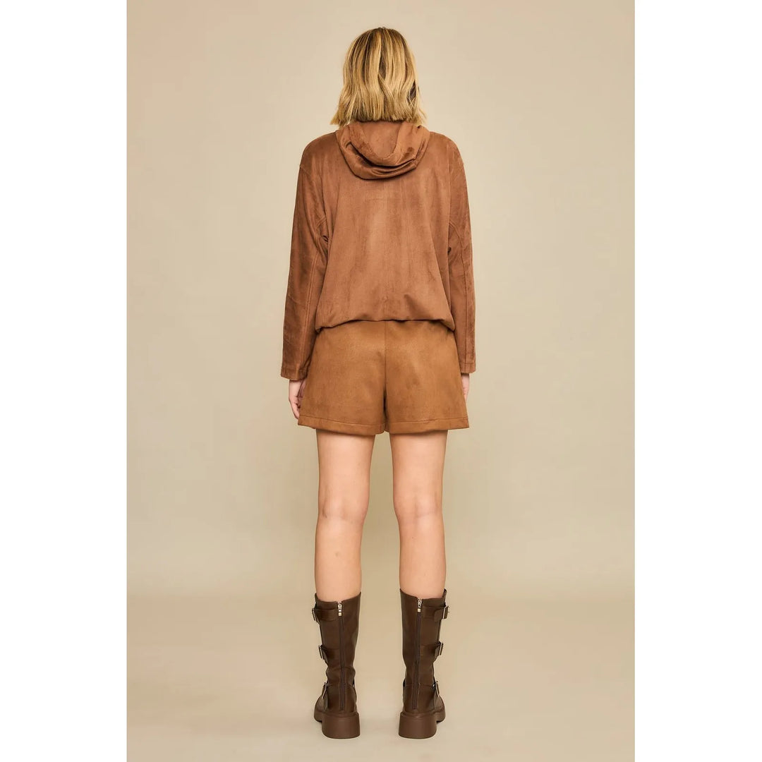 Cozy Co. Jacket Leona Suede Zip Hoodie Jacket