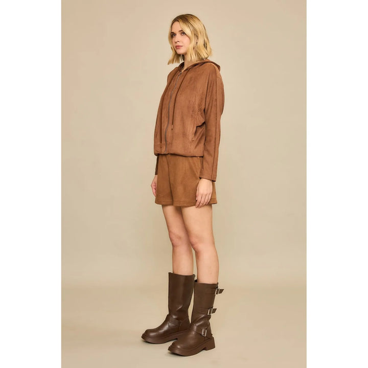 Cozy Co. Jacket Leona Suede Zip Hoodie Jacket