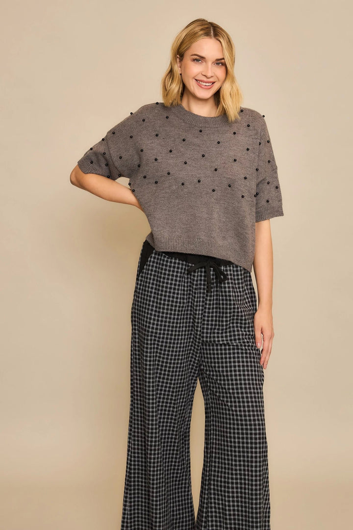 Cozy Co. Top Nora Studded Knit Top