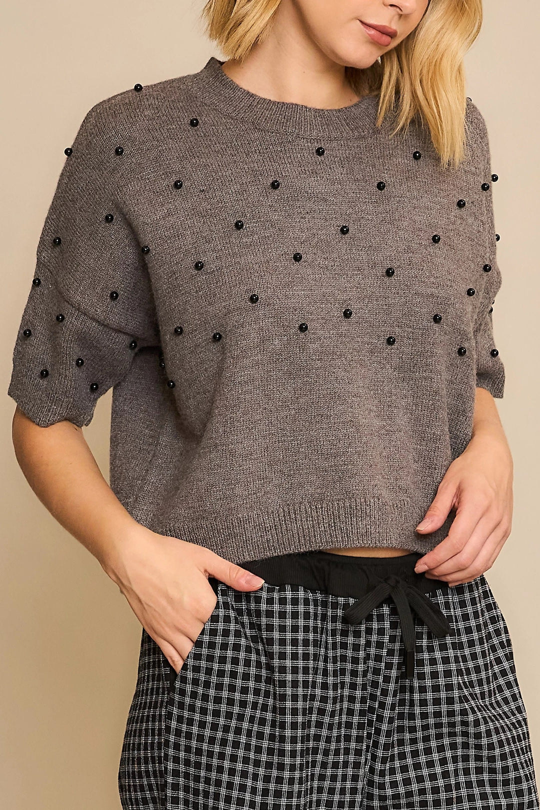 Cozy Co. Top Nora Studded Knit Top
