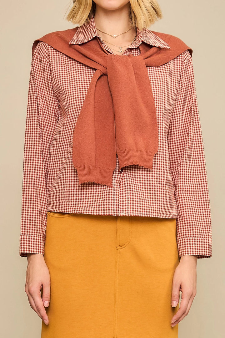 Cozy Co. Top Piper Gingham Check Top
