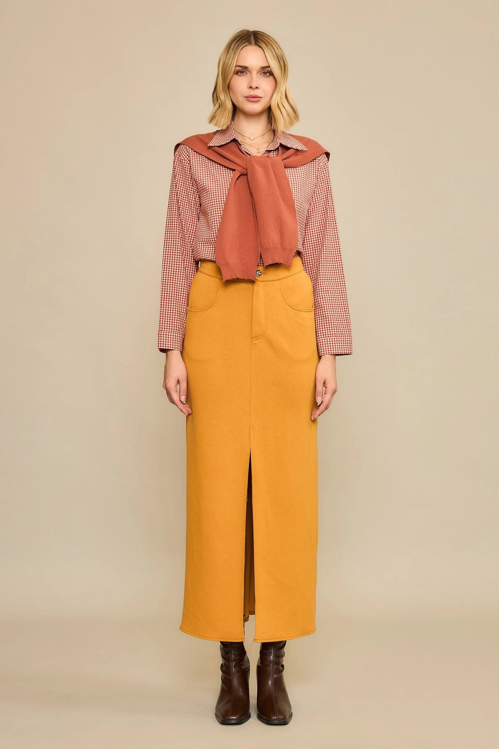 Cozy Co. Top Piper Gingham Check Top