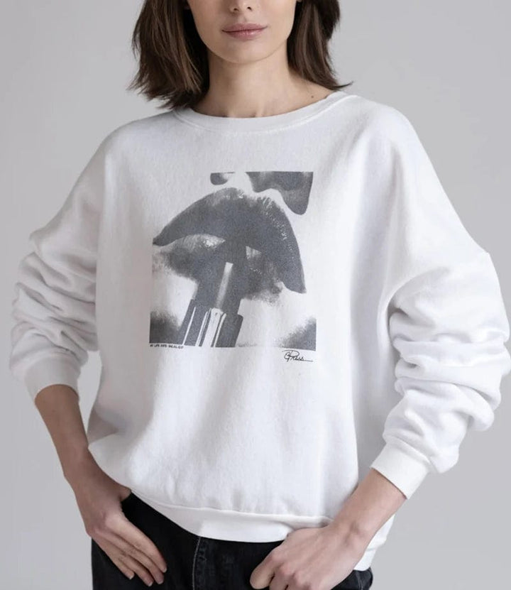 CPress Studio Sweatshirt Worn White / XS My Lips Are Sealed Cozy Sweatshirt