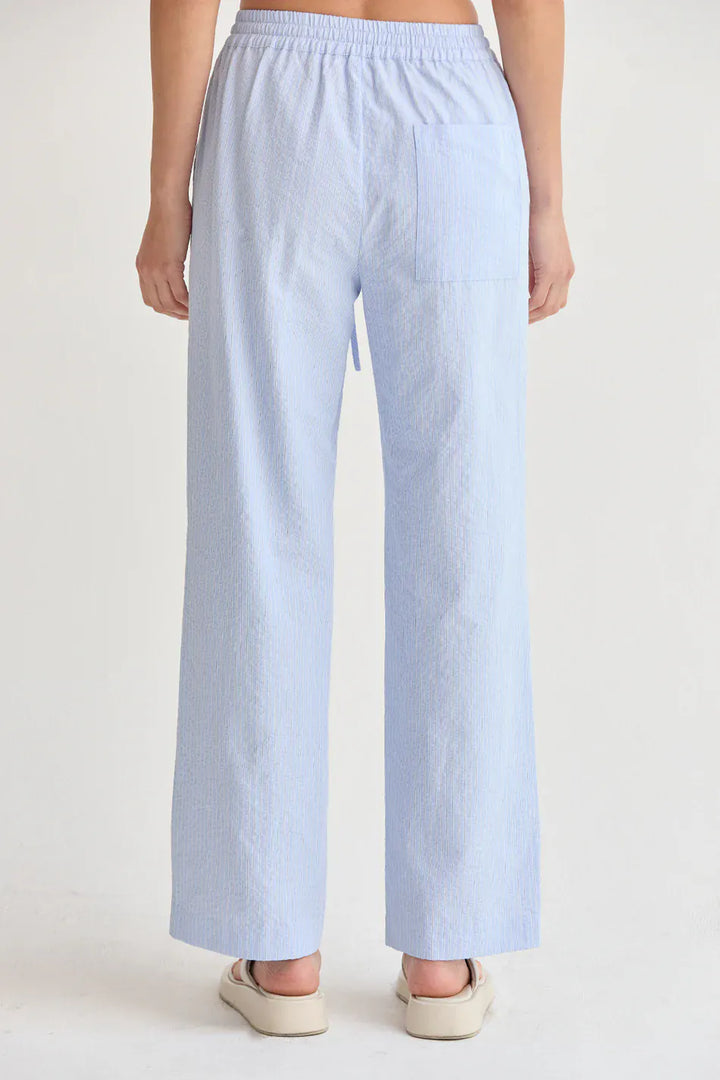 Crescent Pants Deni Textured Striped Drawstring Pants