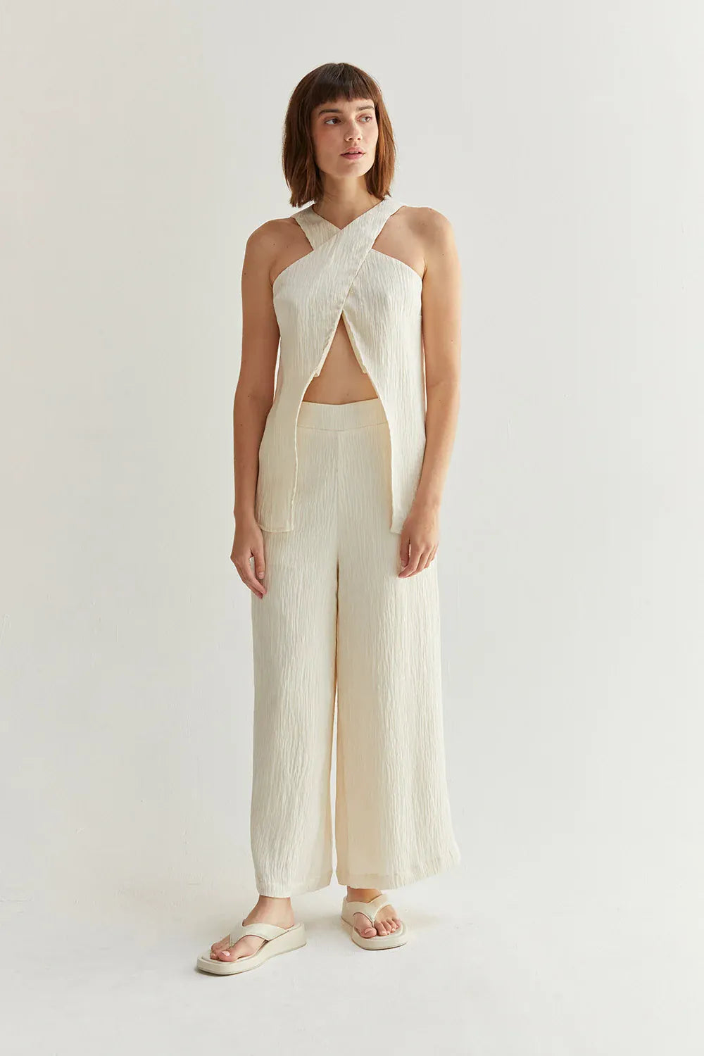 Crescent Set Bella Halter Crossover Two-Piece Set