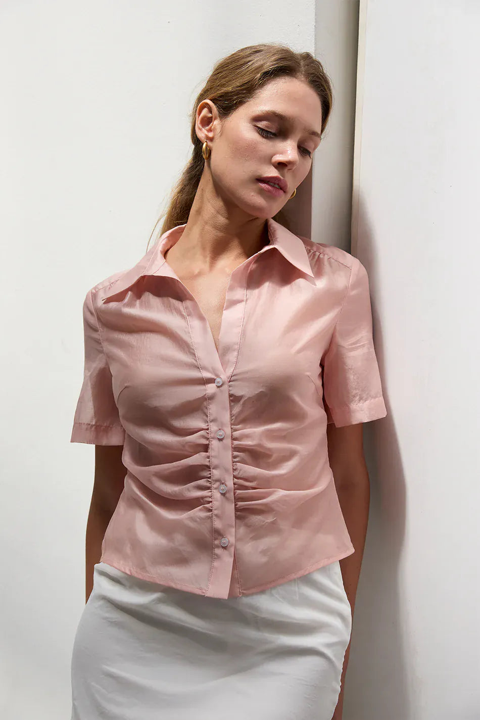 Crescent Top Lola Tencel Button Up Top