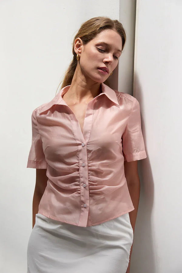 Crescent Top Lola Tencel Button Up Top
