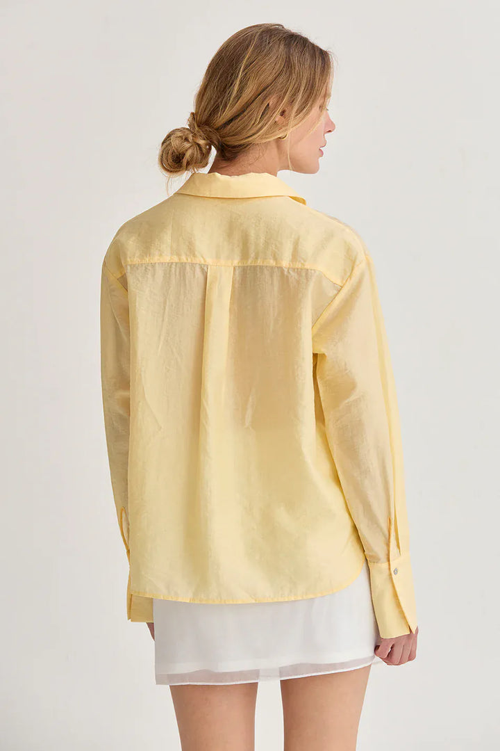 Crescent Top Nadia Crinkled Tencel Button Up Shirt