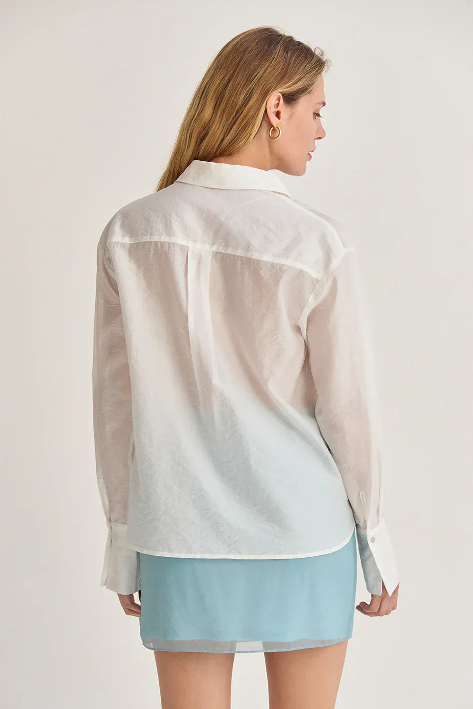 Crescent Top Nadia Crinkled Tencel Button Up Shirt