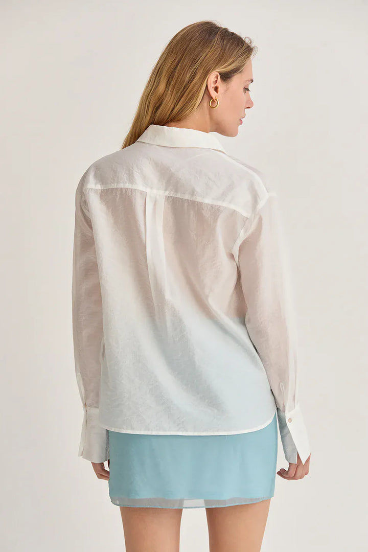 Crescent Top Nadia Crinkled Tencel Button Up Shirt