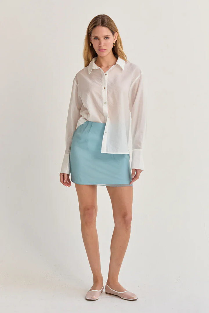 Crescent Top Nadia Crinkled Tencel Button Up Shirt