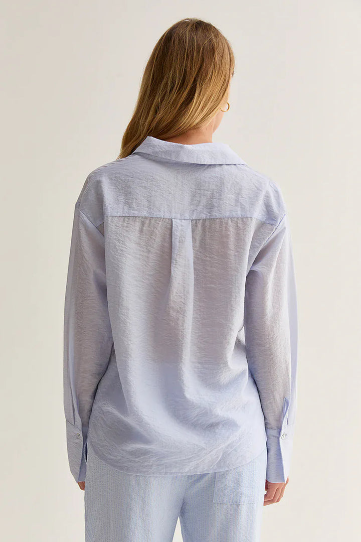 Crescent Top Nadia Crinkled Tencel Button Up Shirt