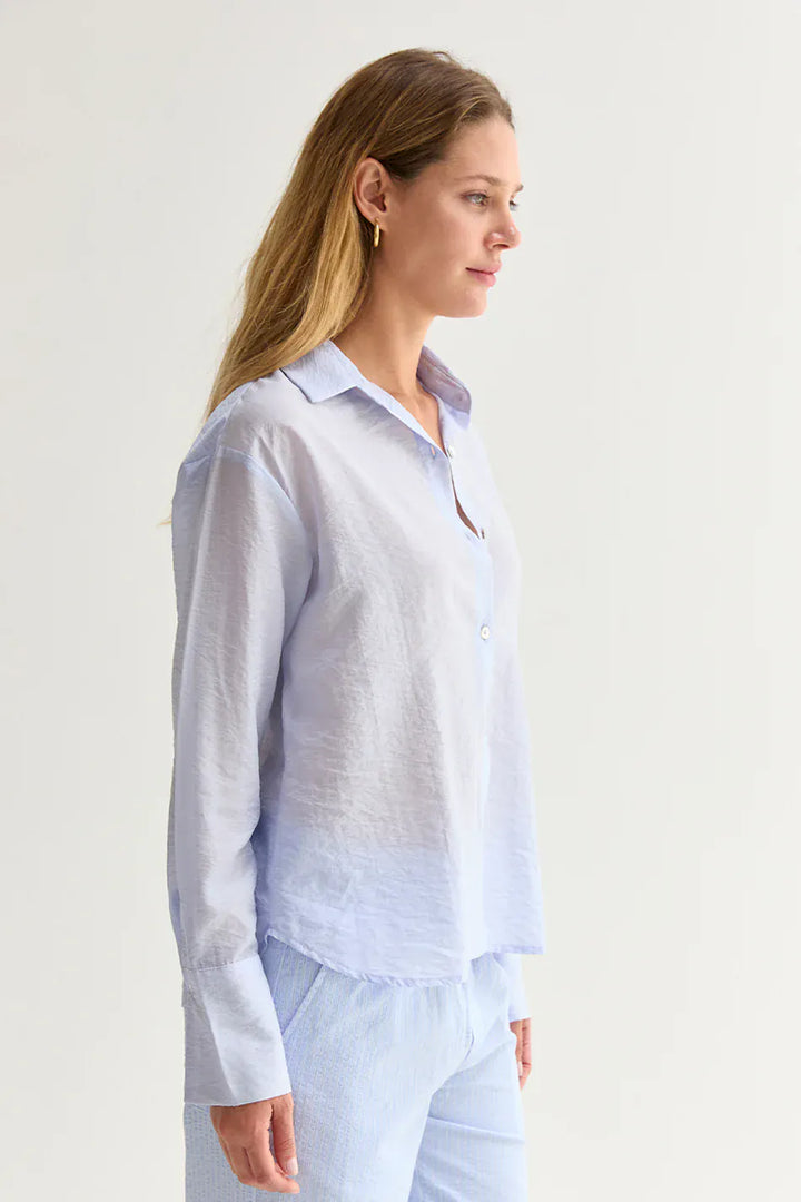 Crescent Top Nadia Crinkled Tencel Button Up Shirt