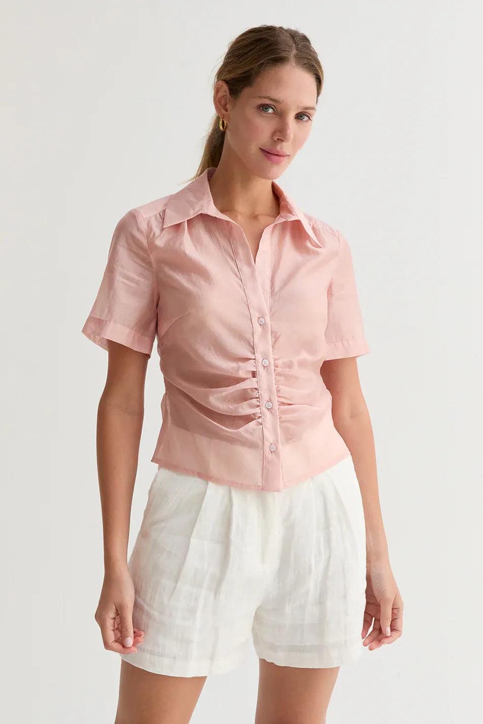 Crescent Top Pink / XS Lola Tencel Button Up Top