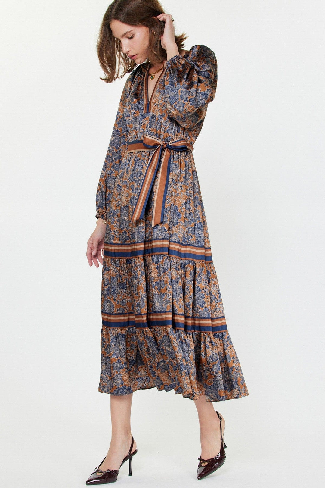 Current Air Dress Clara Print Tiered Dress
