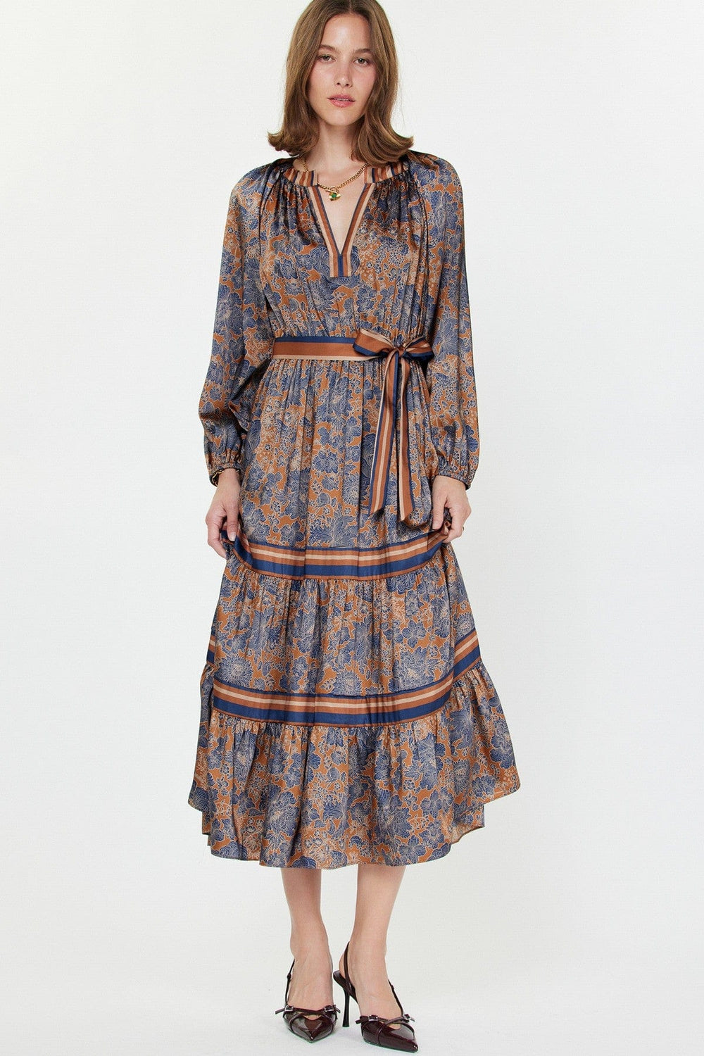 Current Air Dress Clara Print Tiered Dress