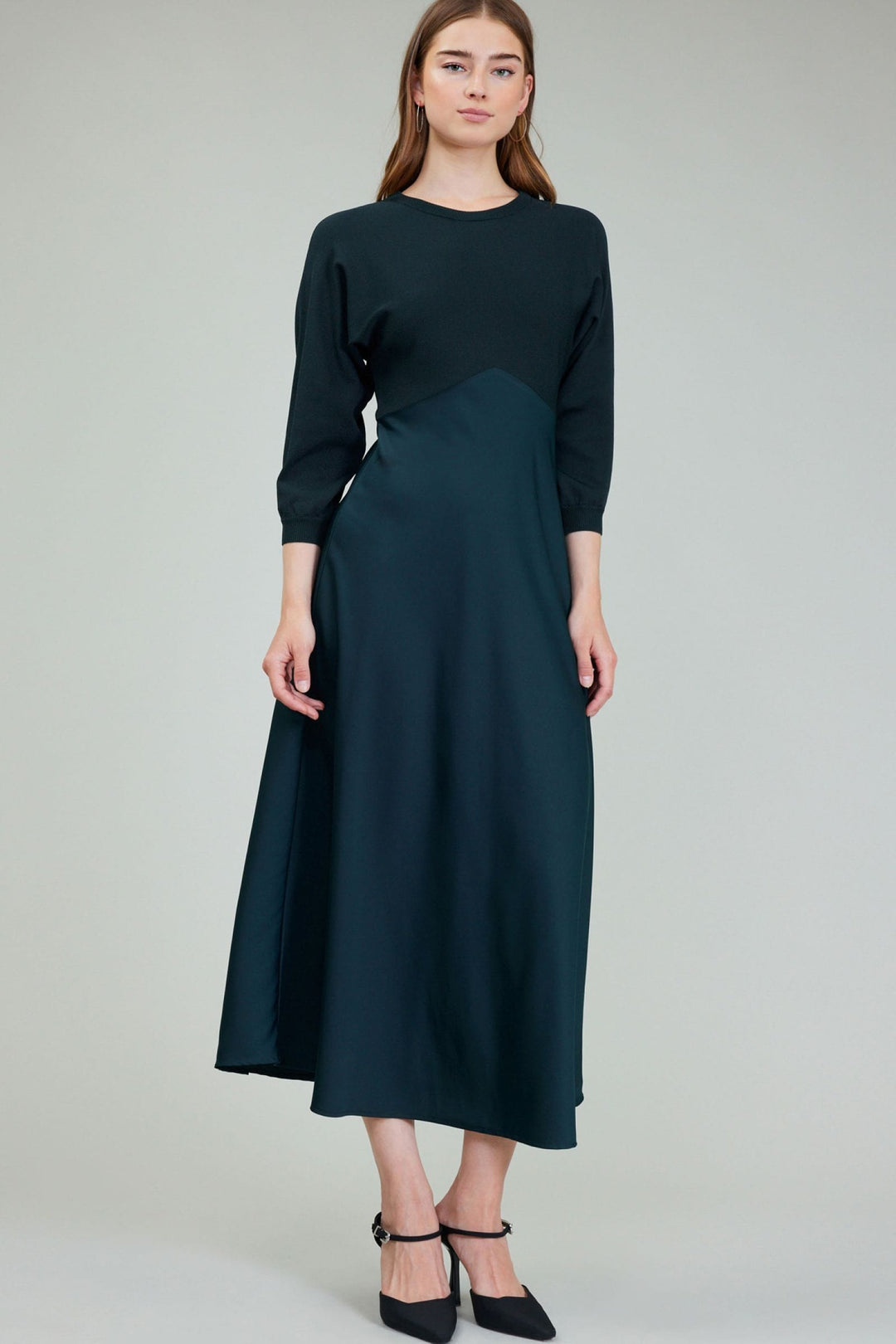 Current Air Dress Forest Green / XS Alessia Woven Sweater Dress