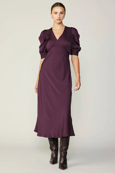 Klaris Velvet Burnout Midi Dress