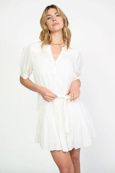 Current Air Dress White / XS Yoke Detail Shirt Dress