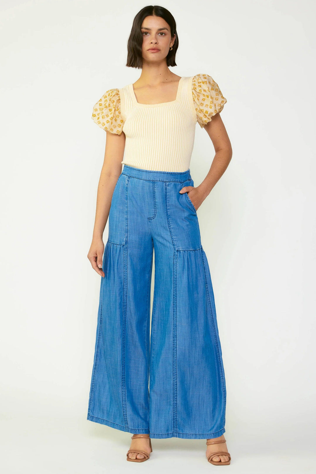 Current Air Pants Chambray / XS Yara Wide Leg Pants