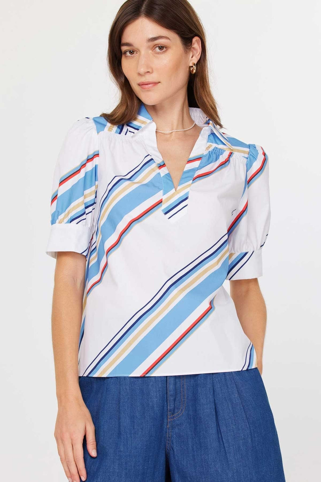 Current Air Top Blue Red Multi / XS Brooke Print Top