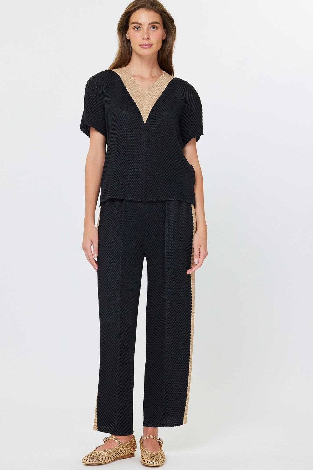 Current Air Top Gia Pleated Top