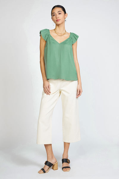 Current Air Top Sage Green / XS Sweetheart Ruffled Top