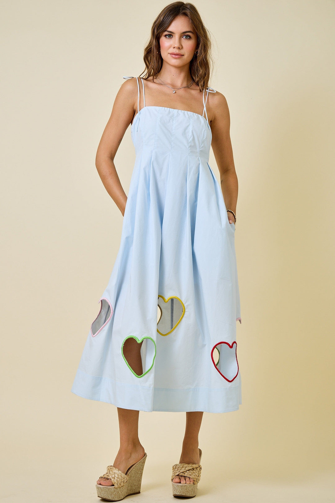 Day + Moon Dress Baby Blue / S Heart Cut Out Dress