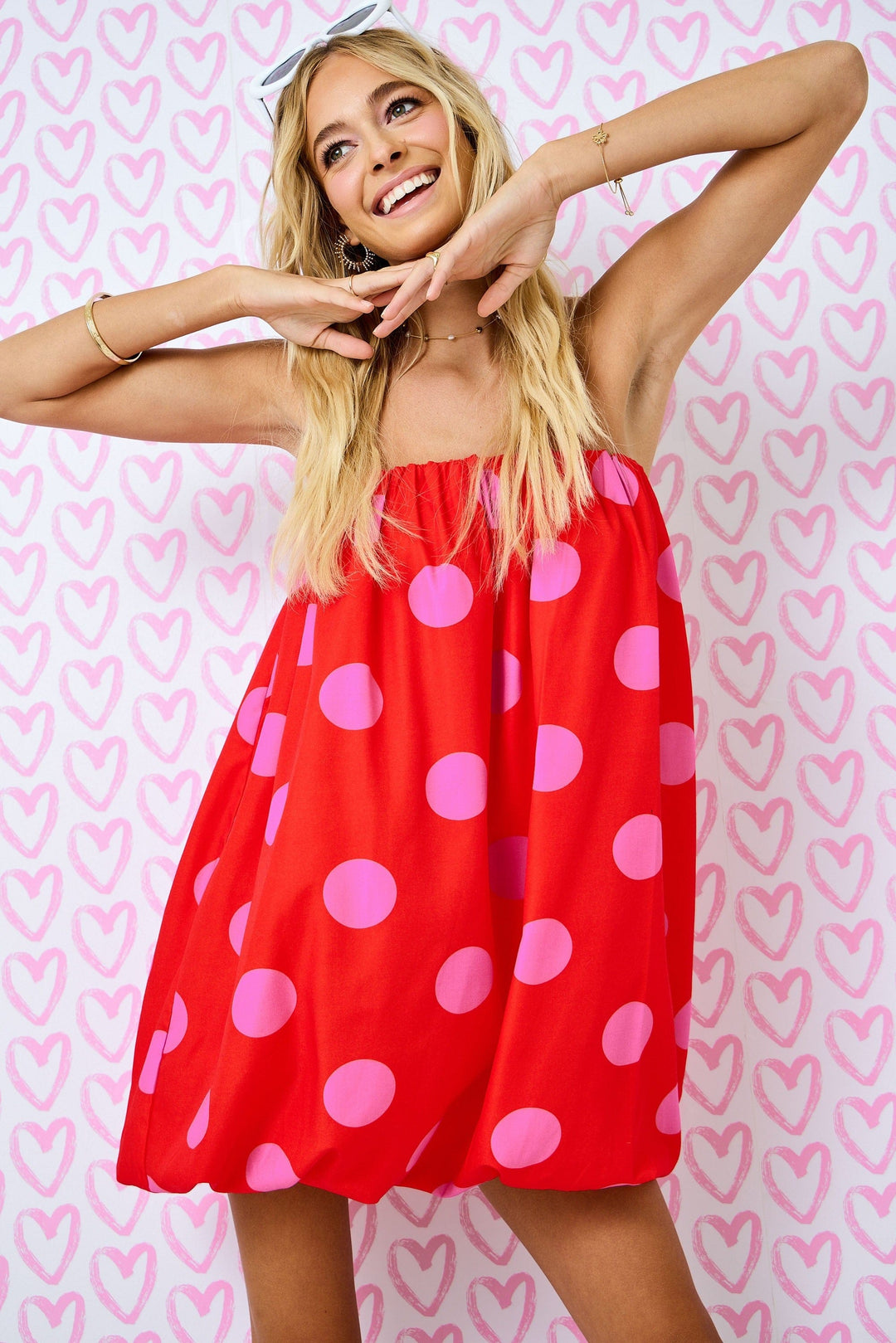 Day + Moon Dress Red / Pink / S Dots of Love Tube Dress