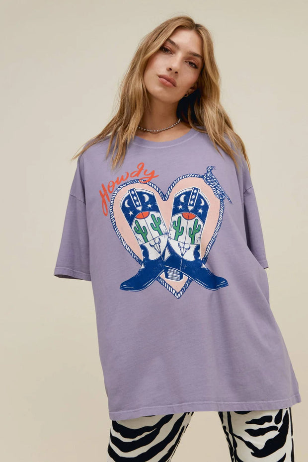 Daydreamer Graphic Tee Gray / OS Howdy Boots Tee