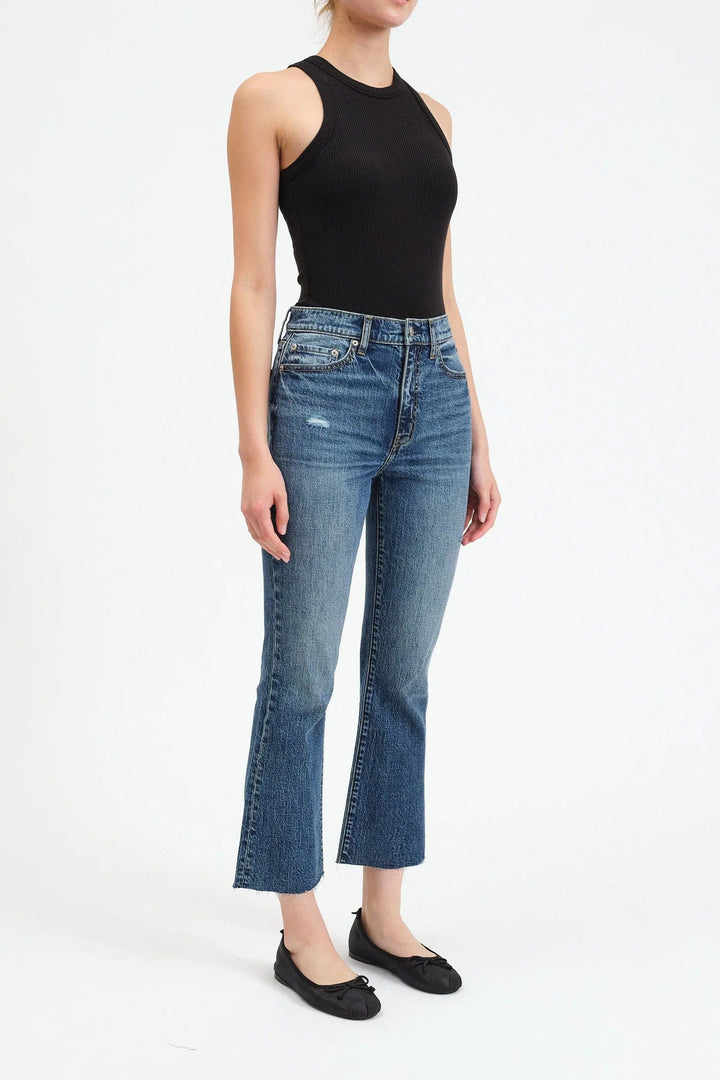 Daze Denim Shy Girl Crop Flare in Socialite Vintage