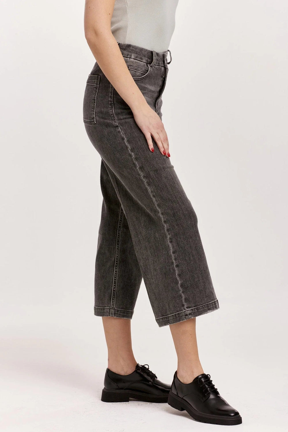 Dear John Denim Audrey Super High Rise Cropped Wide Leg Jeans Rhythm