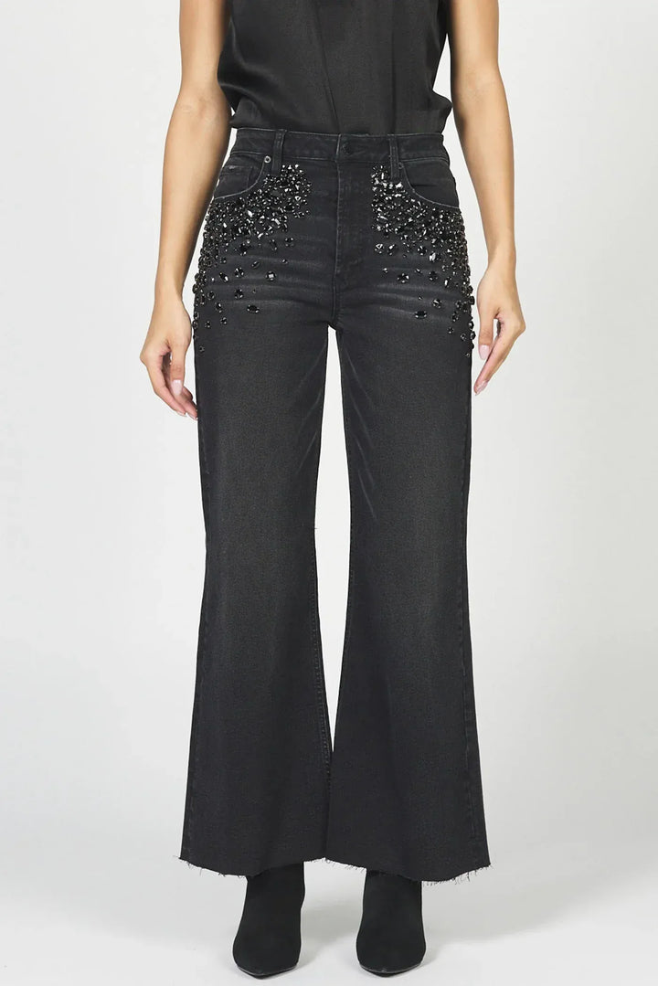 Dear John Denim Black Sparkle / 24 Fiona Wide Leg Jean