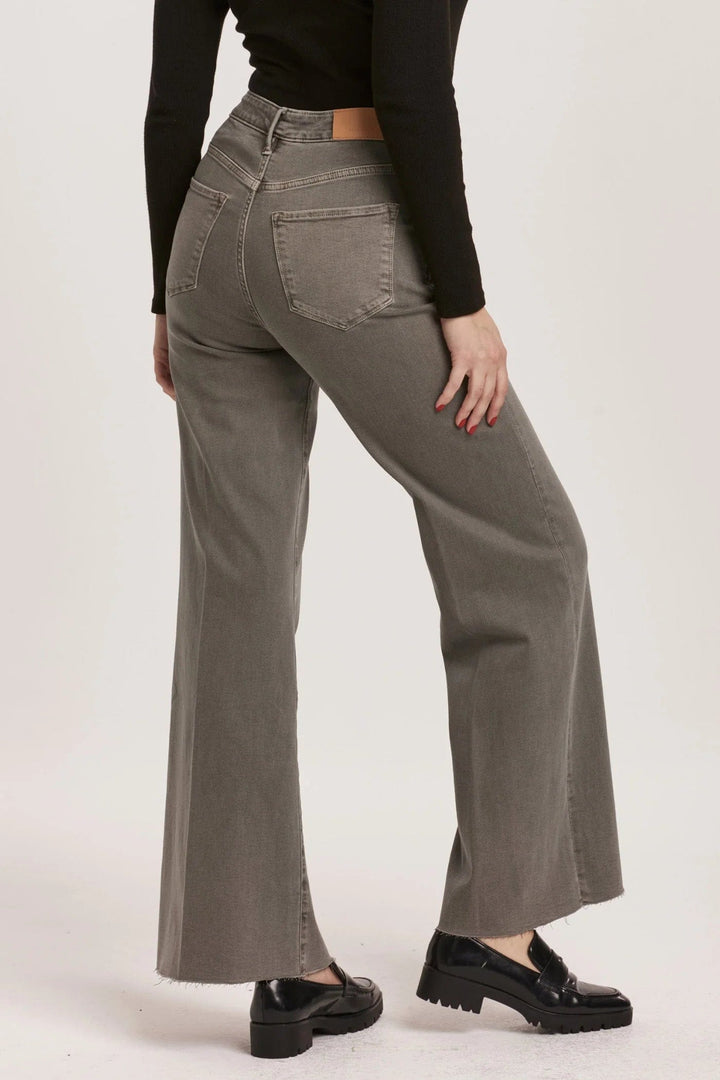 Dear John Denim Fiona High Rise Wide Leg Jeans Graphite