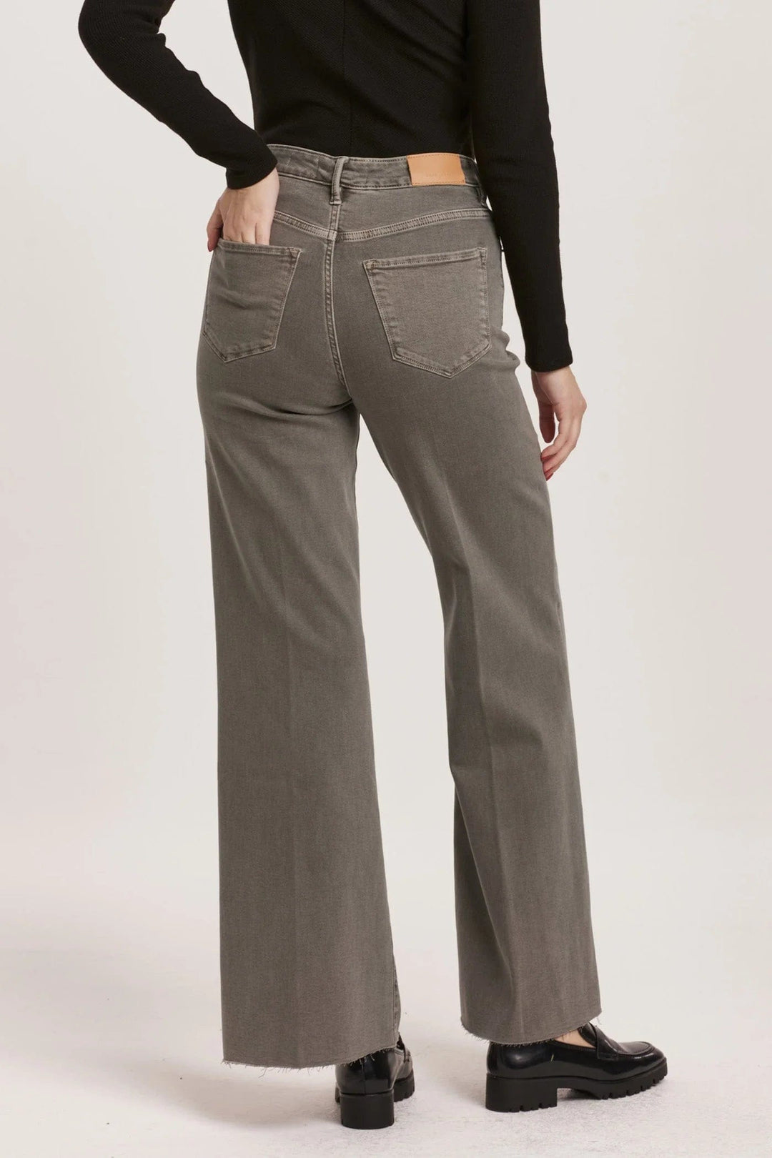 Dear John Denim Fiona High Rise Wide Leg Jeans Graphite