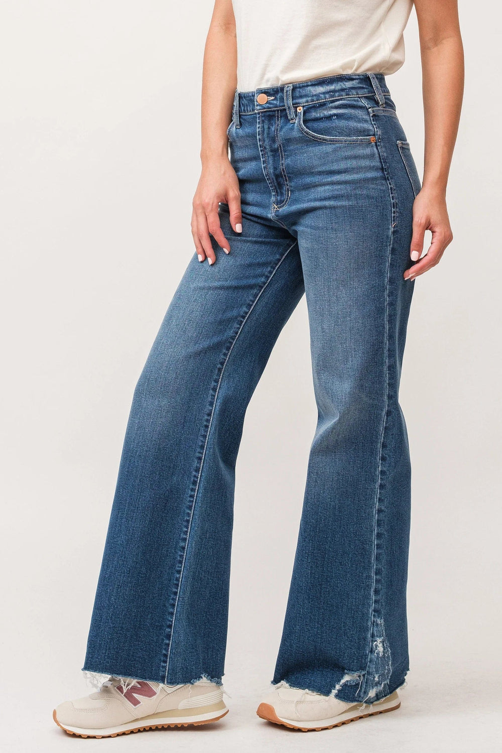 Dear John Denim Fiona High Rise Wide Leg Jeans Portvell