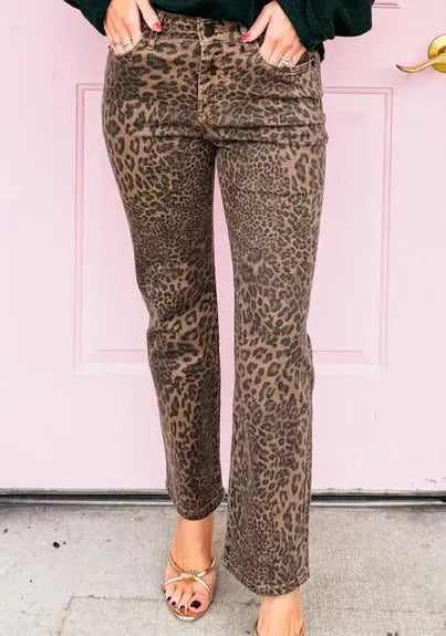 Dear John Denim Shadow Leopard / 24 Anika Straight Leg Denim