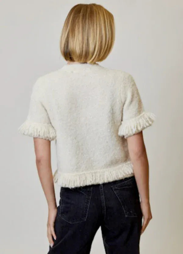 Design History Cardigan Boucle Fringe Cardigan