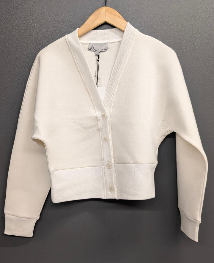 Design History New York Caitlyn Cardigan in soft knit fabric, featuring a relaxed fit and button-up front.