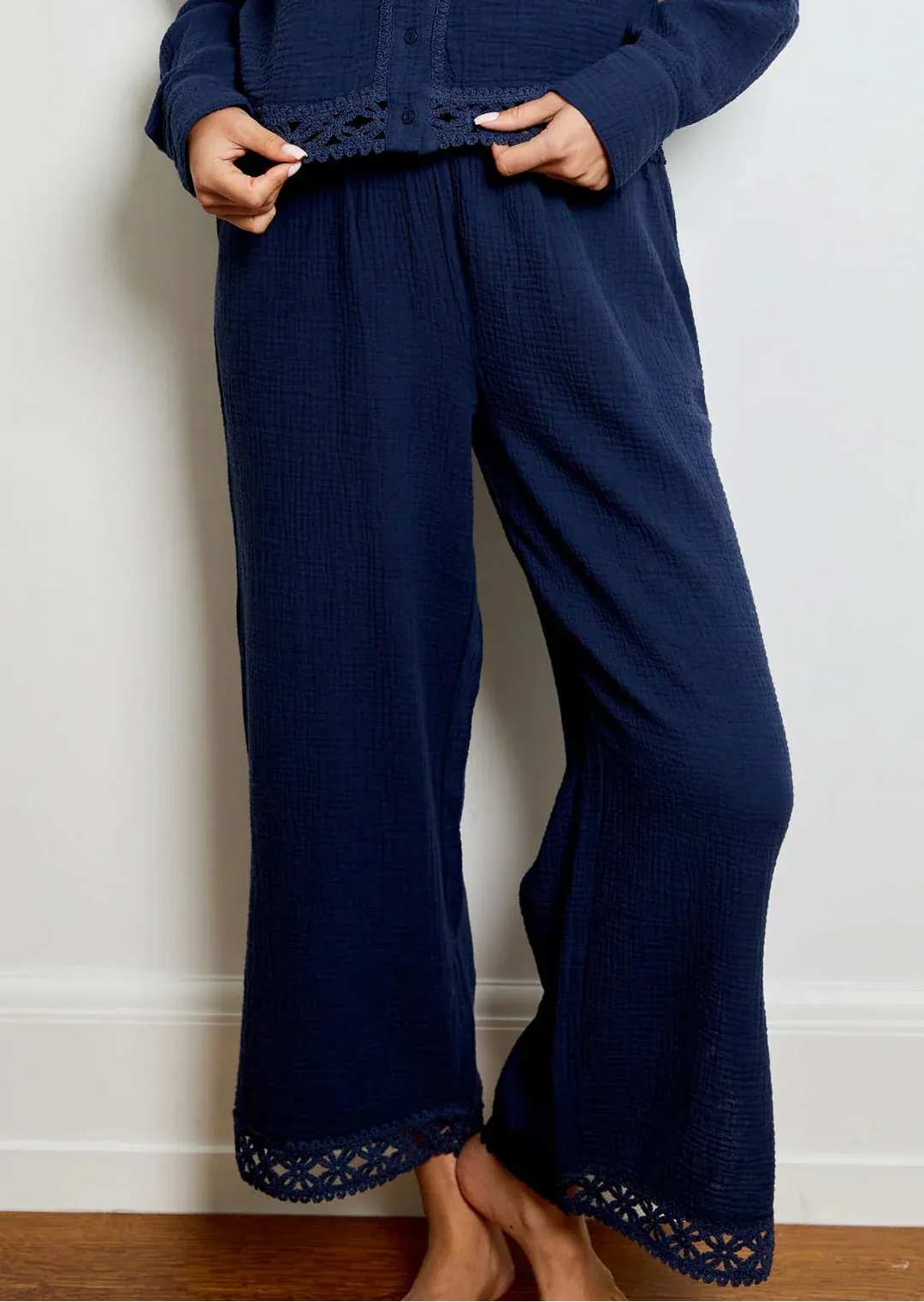 Design History New York Pants Navy / XS Celine Gauze Lace Pant